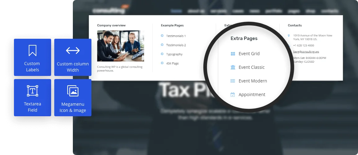 Mega Menu List Options