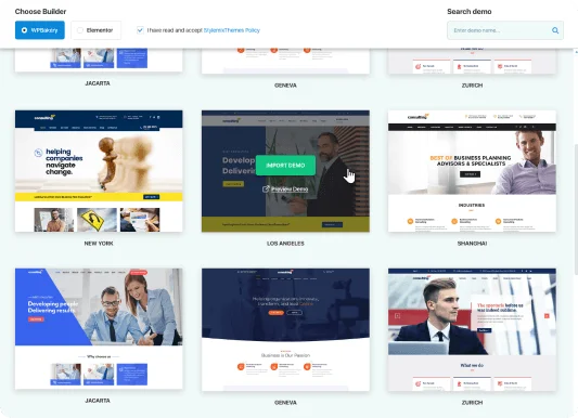 One-click demo import
