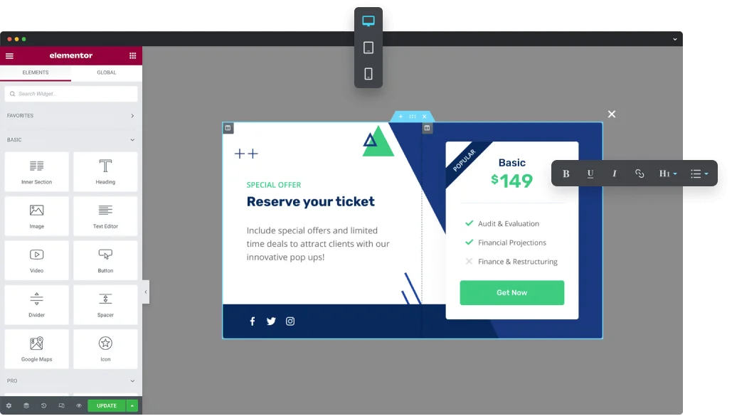 Consulting popup builder