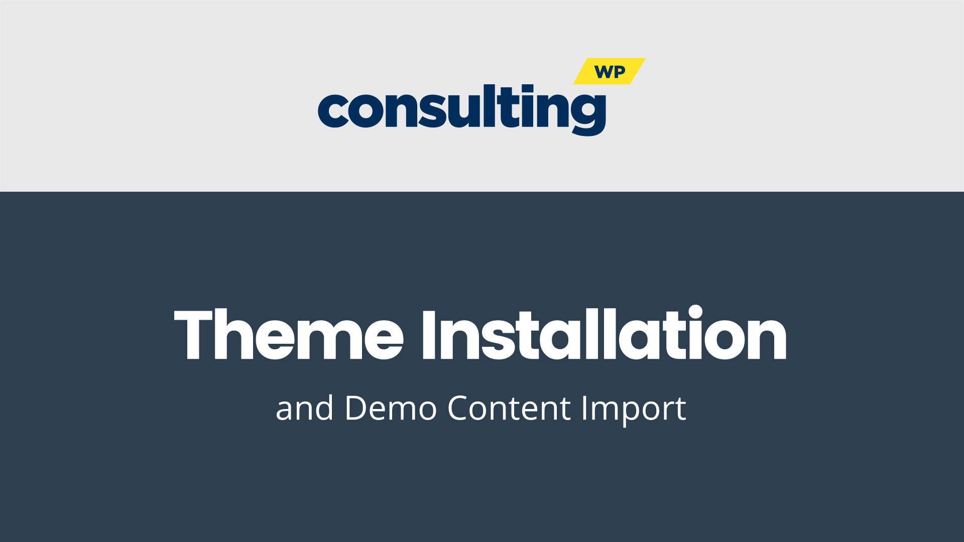 Consulting – Business and Finance WordPress Theme Installation