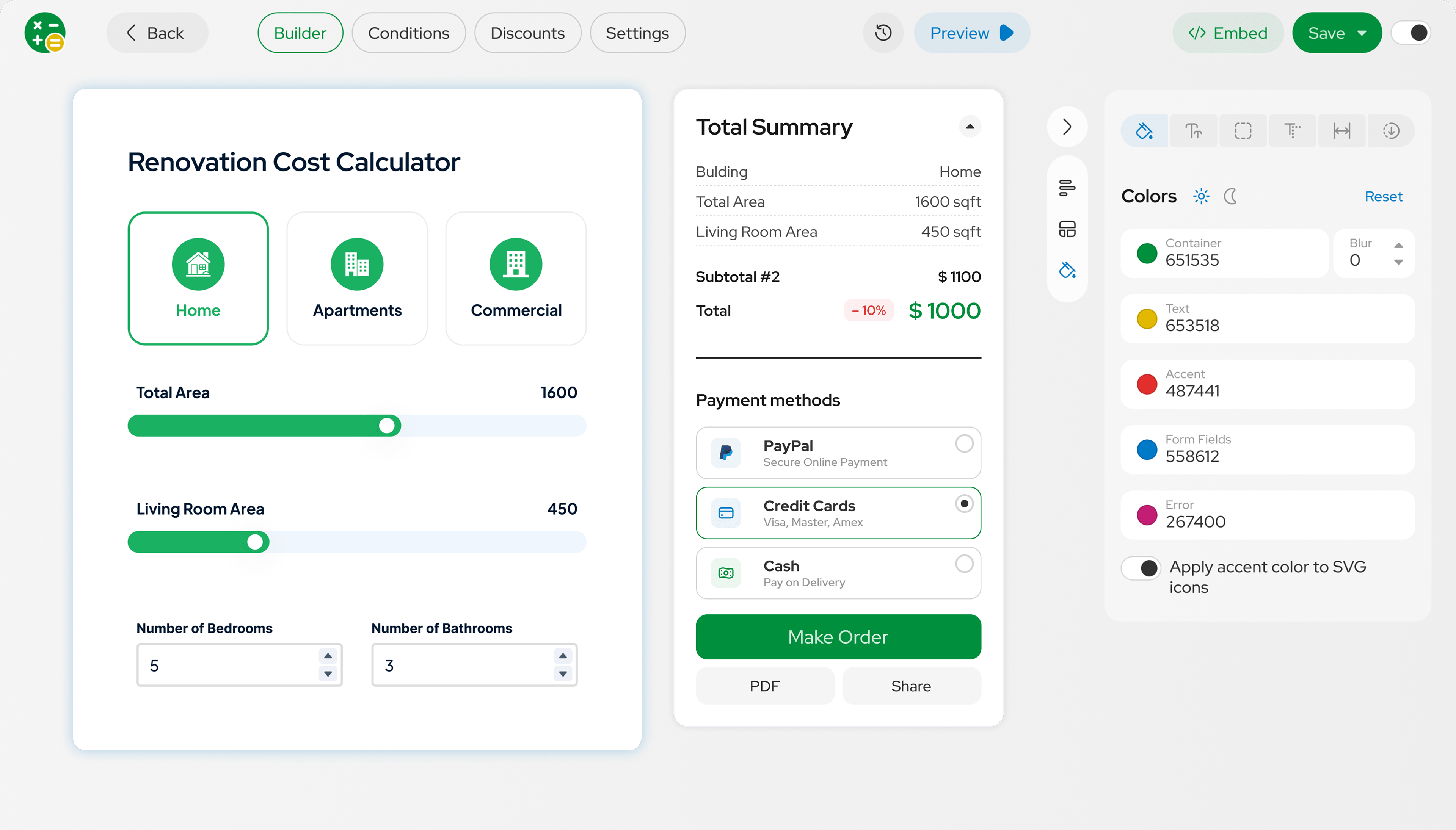 StylemixThemes Cost Calculator Appearance