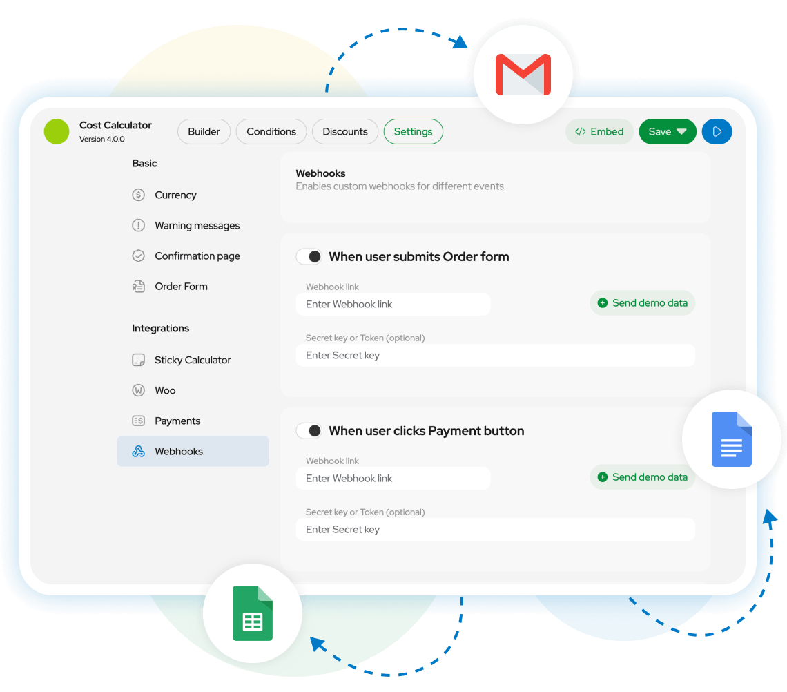Custom webhooks automation feature screenshot
