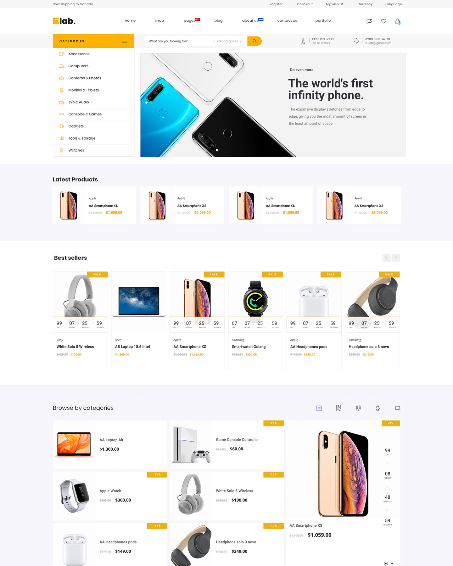 eLab – Multi Vendor Marketplace WordPress Theme