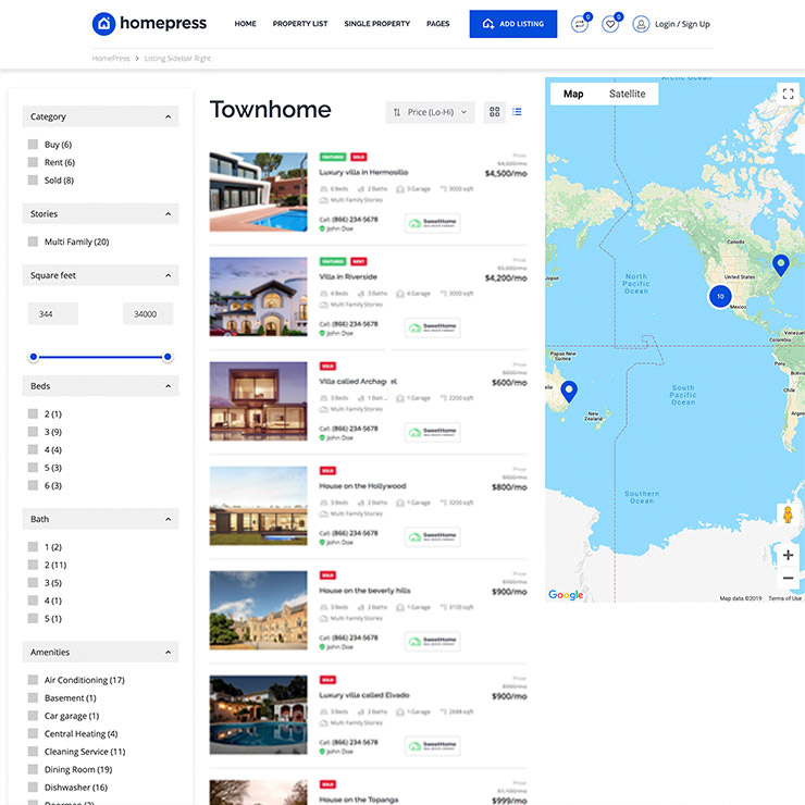 Real estate Map WordPress