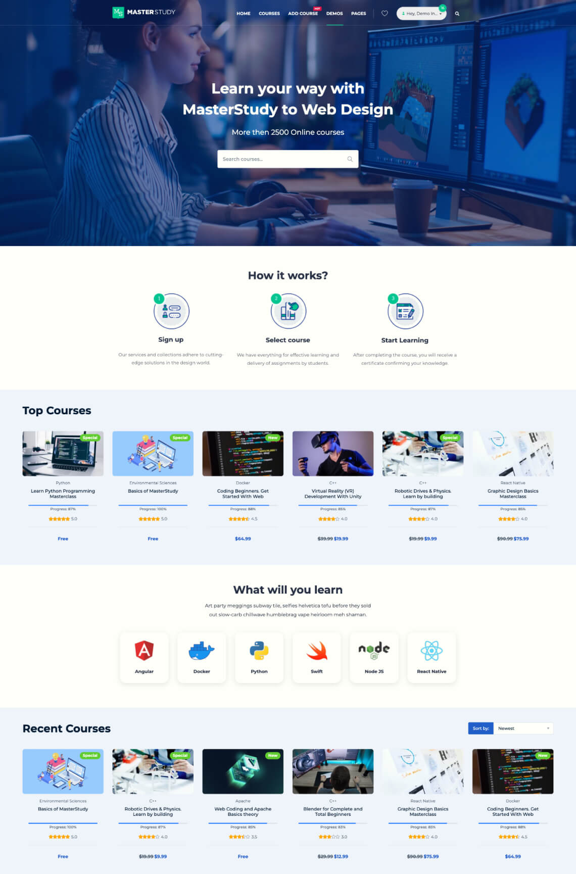 Educational Theme WordPress cooking courses