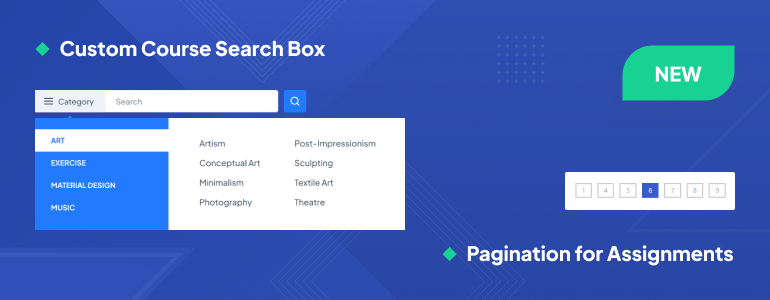 MasterStudy LMS Theme Update: Course Search Box and Pagination for Assignments