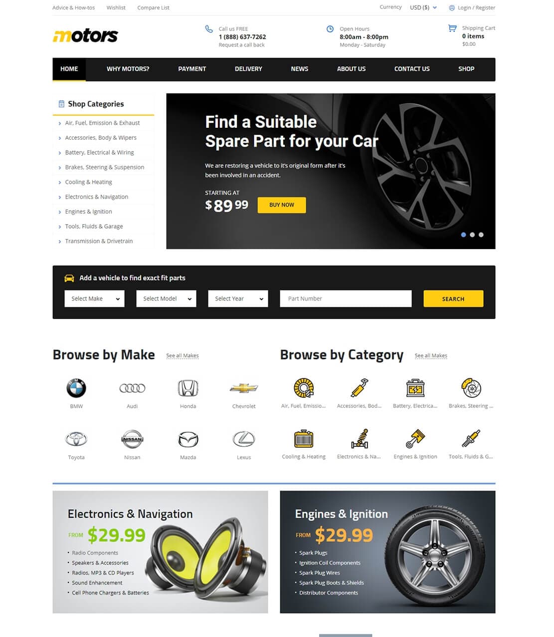 Auto Parts Shop WordPress Theme