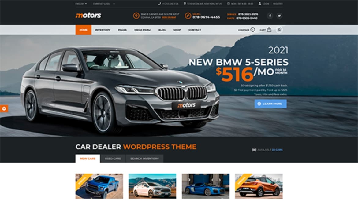 Motors - Car Dealer WordPress Theme Theme Options