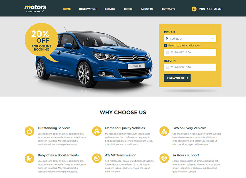 Elementor Rent a Car Service
