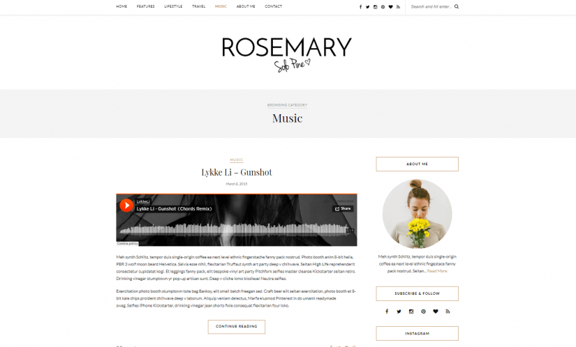 Rosemary &ndash; демо WordPress темы для блога