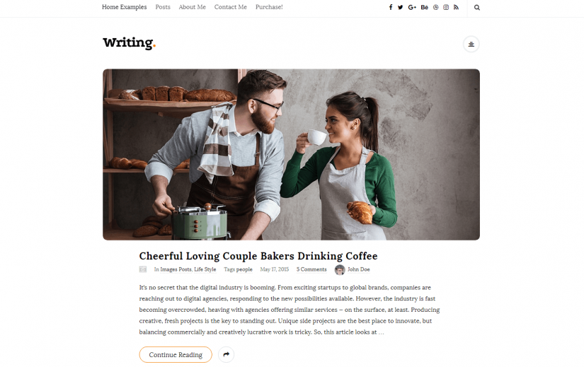 Writing &ndash; демо WordPress темы для блога
