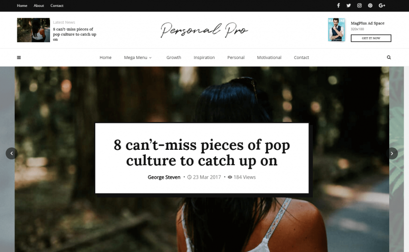 MagPlus&ndash; демо WordPress темы для блога