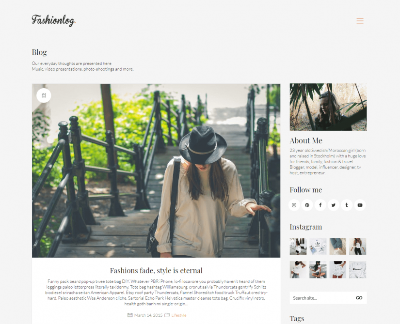 Kalium &ndash; демо WordPress темы для блога