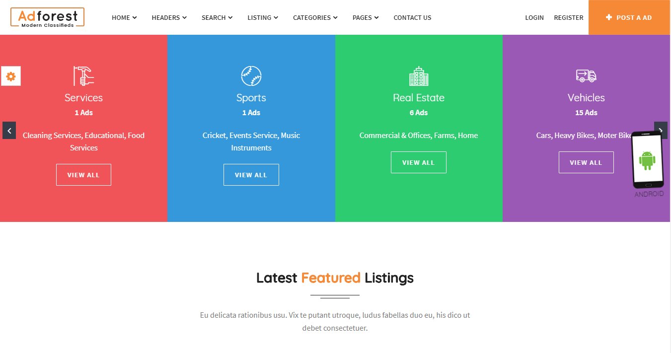 AdForest &ndash; демо бизнес темы WordPress