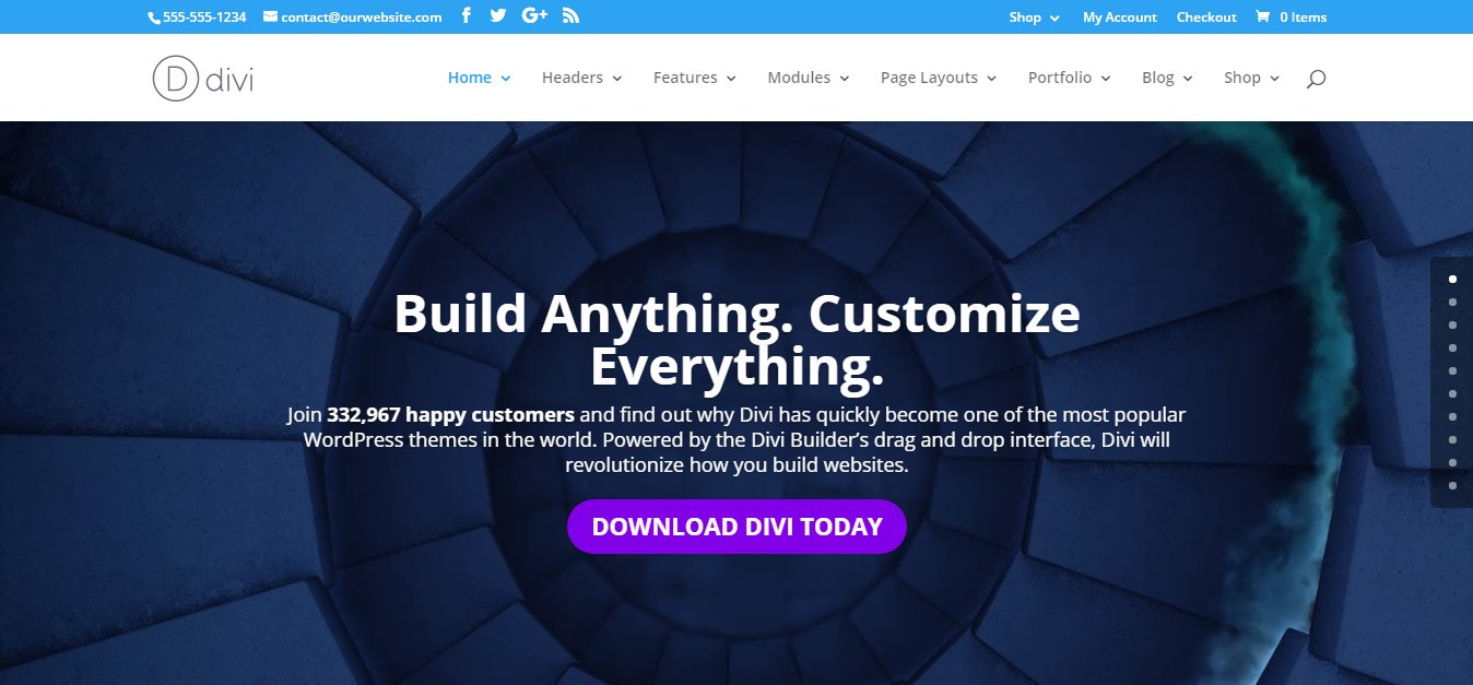 Divi &ndash; демо бизнес темы WordPress