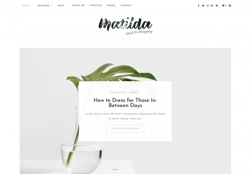 Matilda &ndash; демо WordPress темы для блога