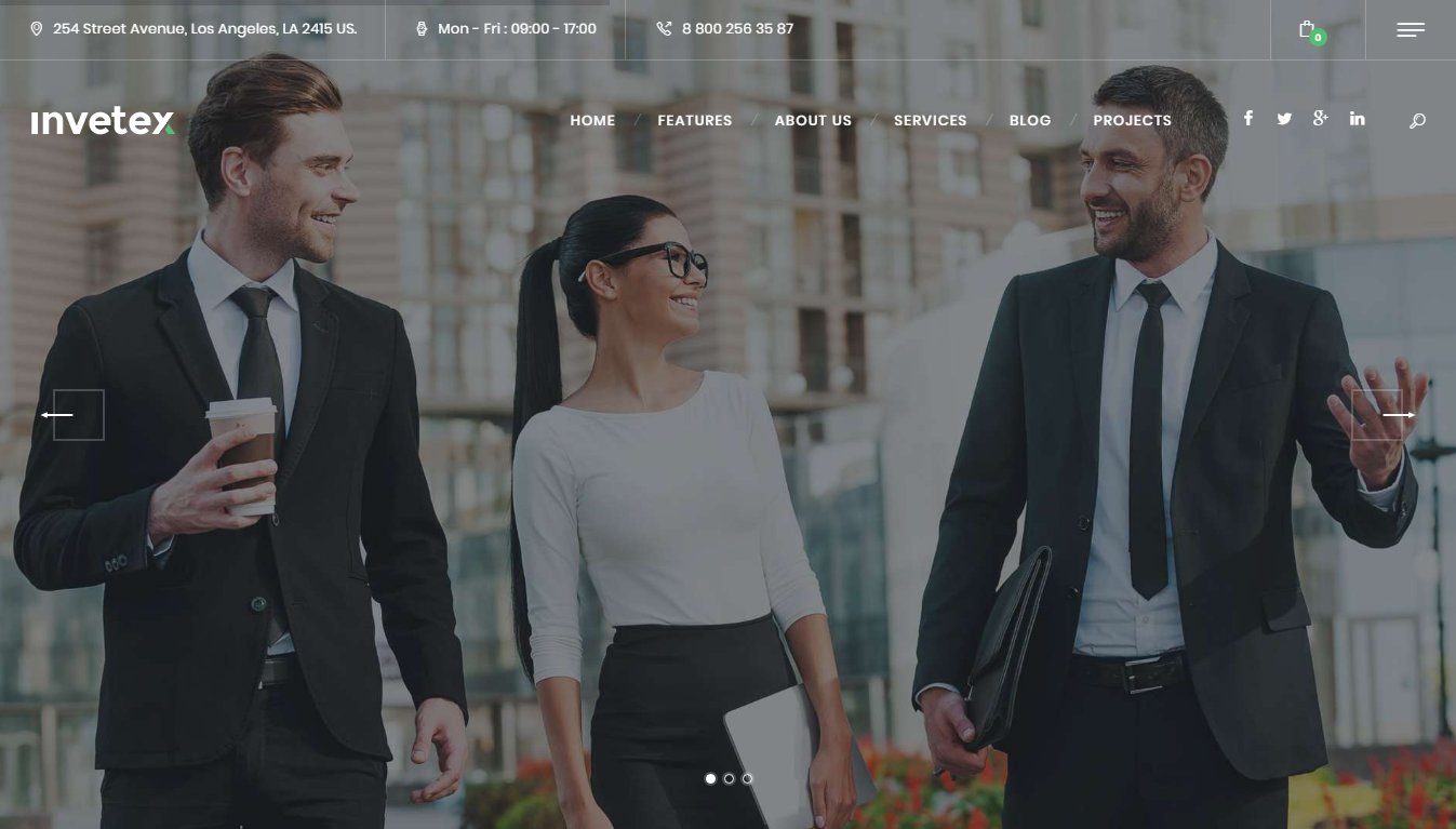 Invetex &ndash; демо бизнес темы WordPress