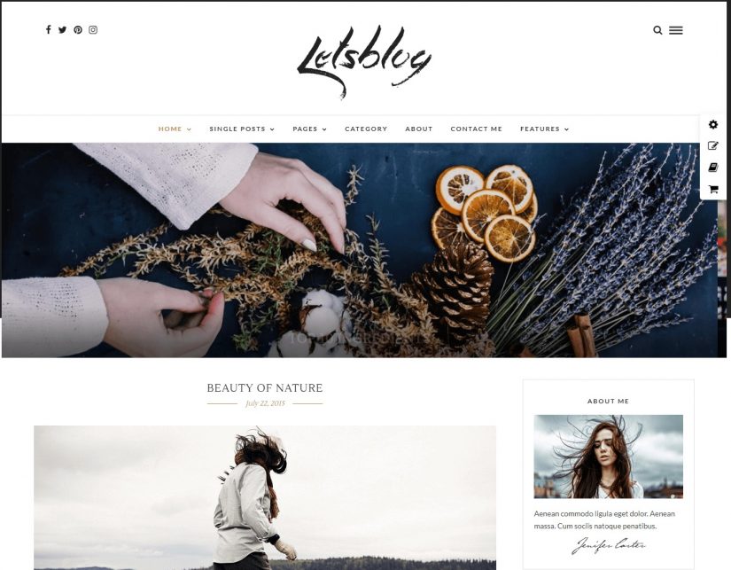 LetsBlog &ndash; демо WordPress темы для блога