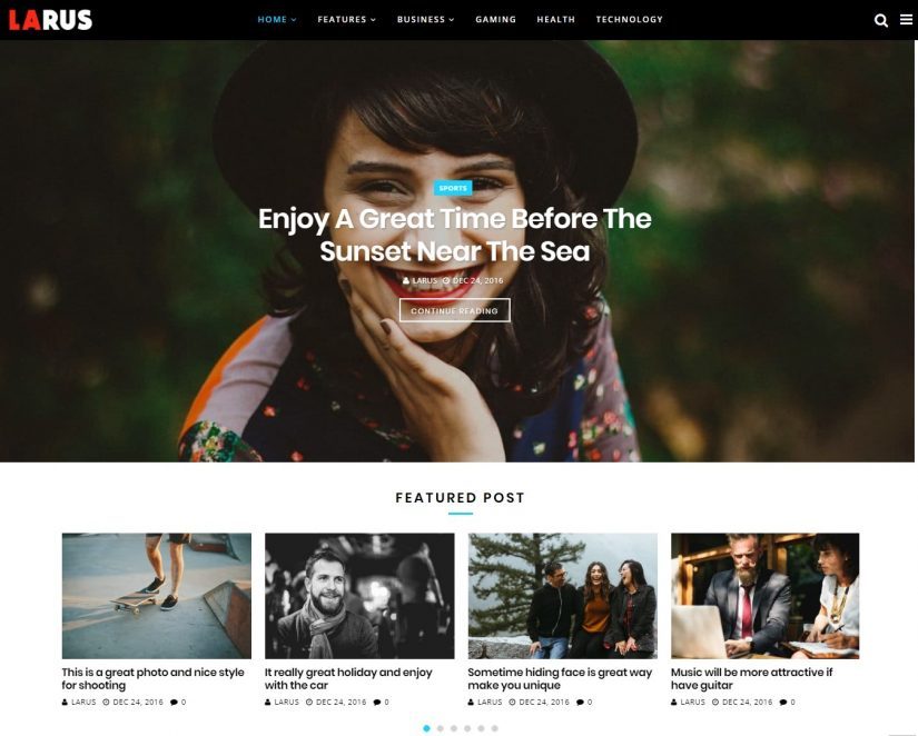 Larus &ndash; демо WordPress темы для блога