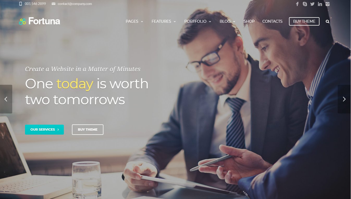 Fortuna &ndash; демо бизнес темы WordPress