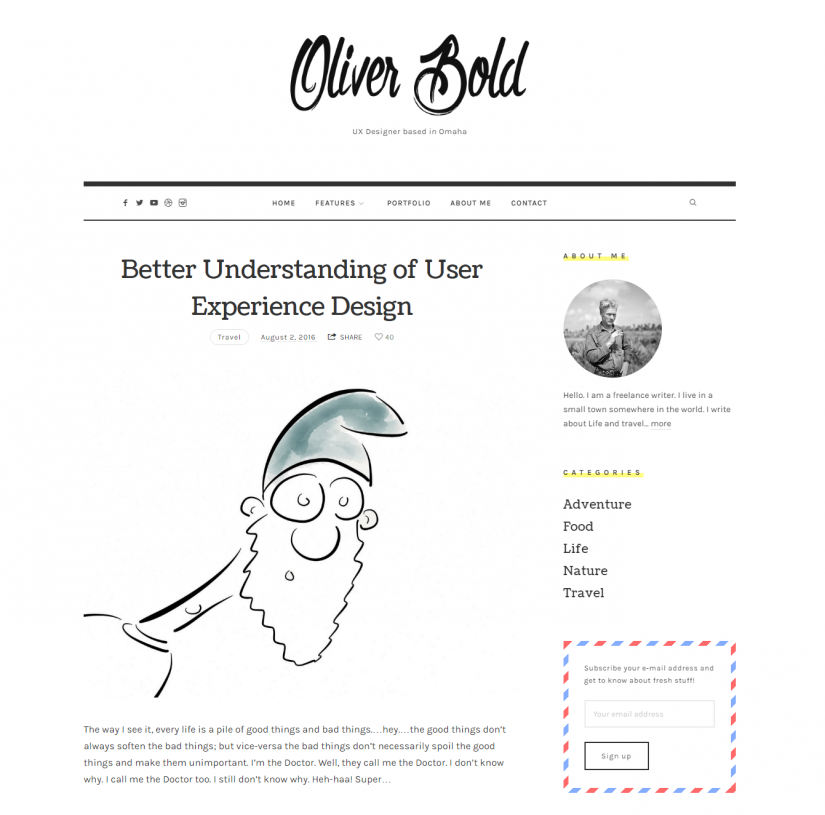 TheBlogger &ndash; демо WordPress темы для блога