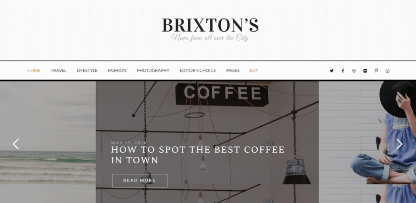 Brixton &ndash; демо WordPress темы для блога