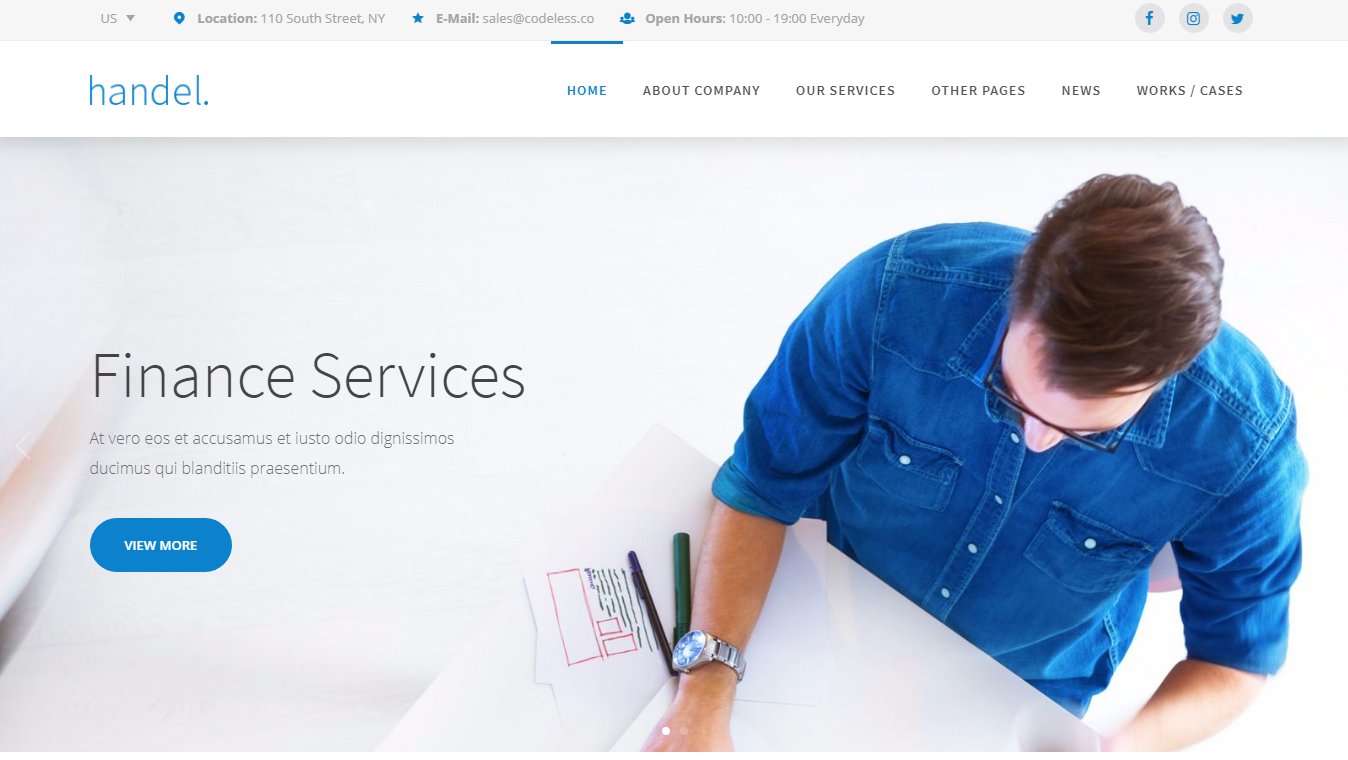 Handel &ndash; демо бизнес темы WordPress