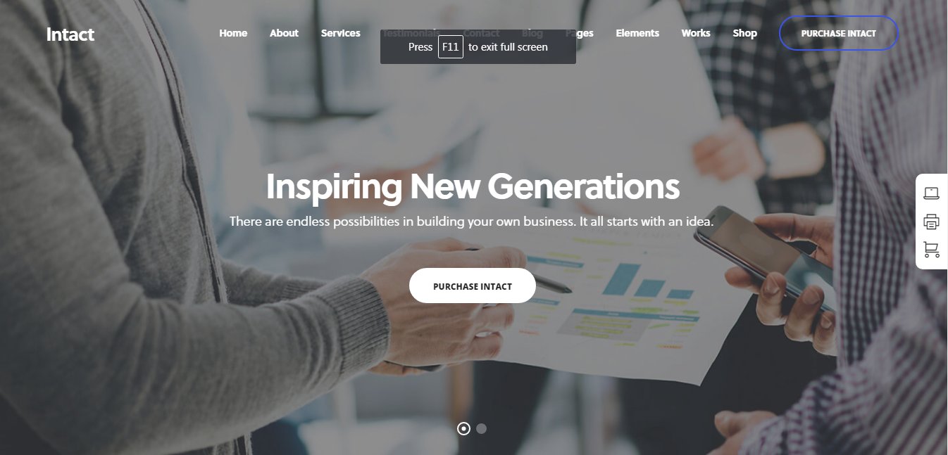 Intact &ndash; демо бизнес темы WordPress