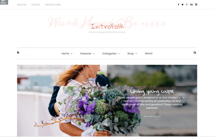 IntroFolk &ndash; демо WordPress темы для блога