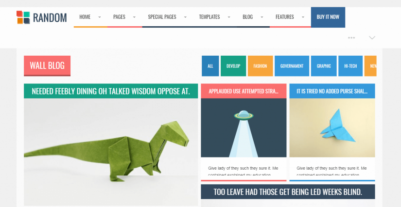 Random &ndash; демо WordPress темы для блога