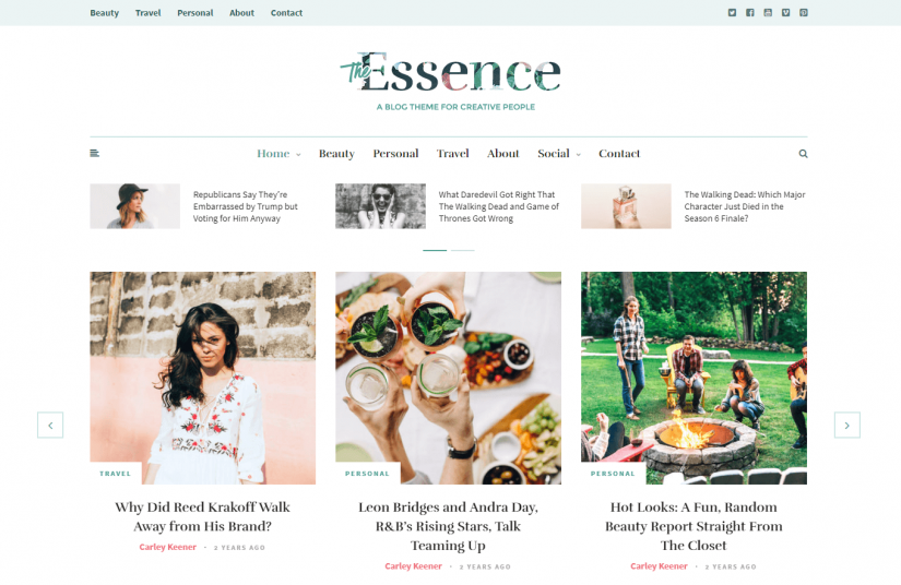 TheEssence &ndash; демо WordPress темы для блога