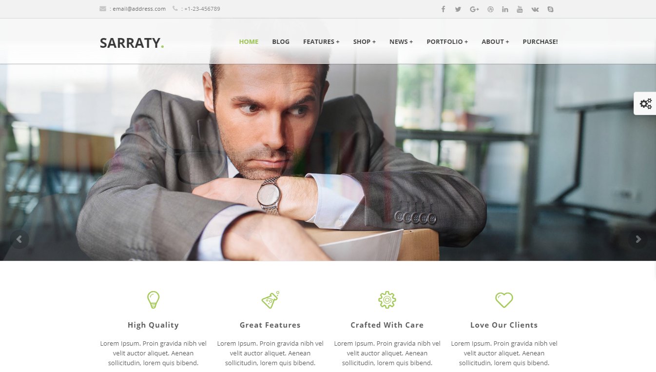 Sarraty &ndash; демо бизнес темы WordPress