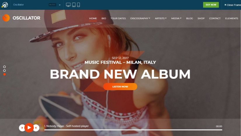 Ocsillator &ndash; WordPress тема для сайта музыкальной группы