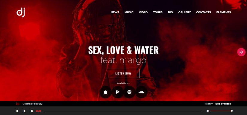 Pearl &ndash; демо WordPress темы для музыкантов