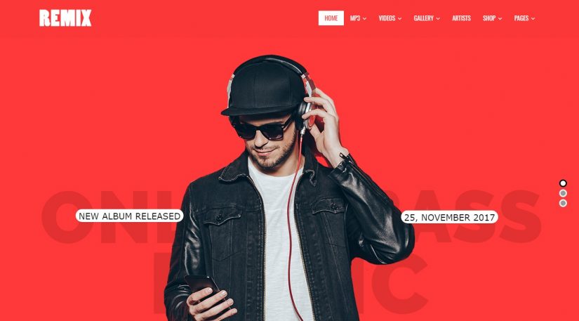 Remix &ndash; WordPress тема для сайта музыкальной группы