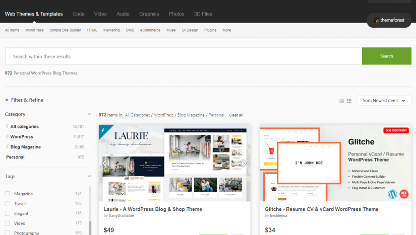 ThemeForest - маркетплейс WordPress тем 