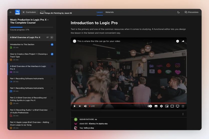 Live Stream lessons