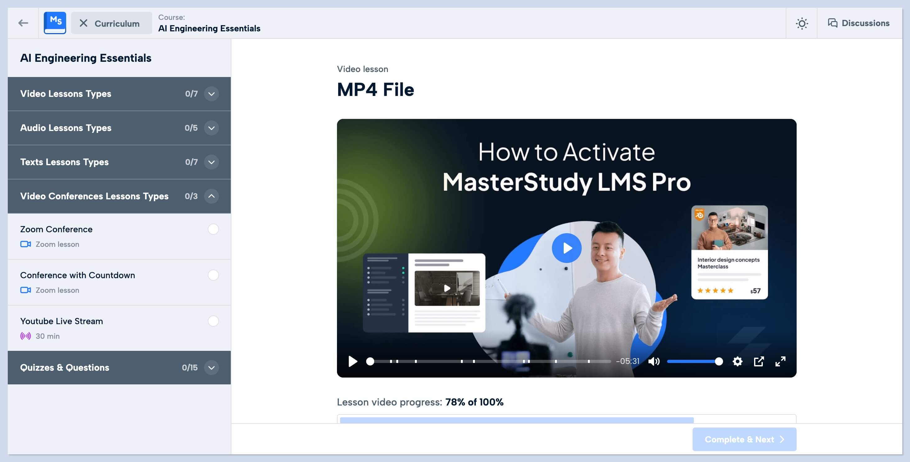 Student experience in MasterStudy