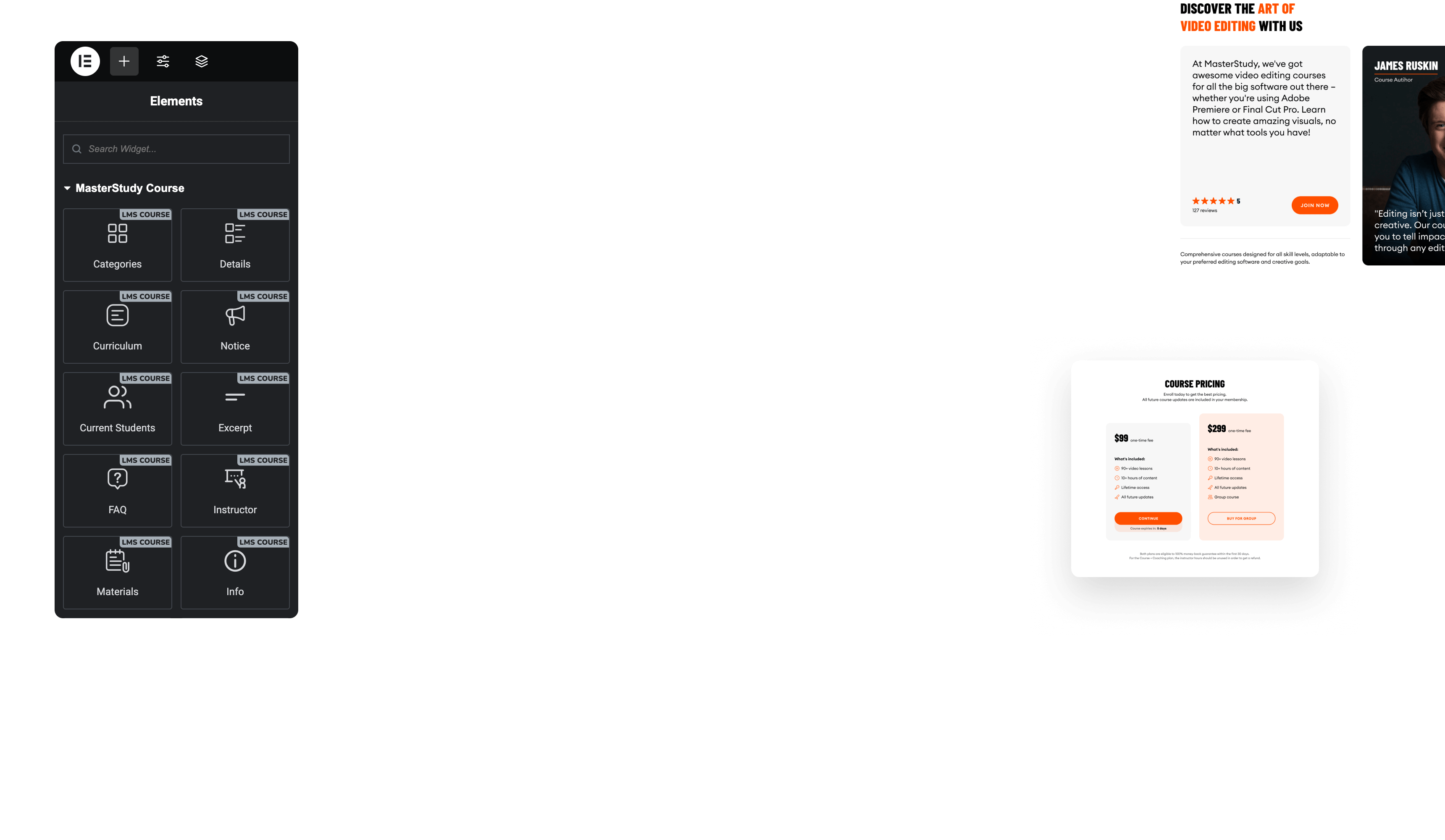 Masterstudy - Elementor layouts