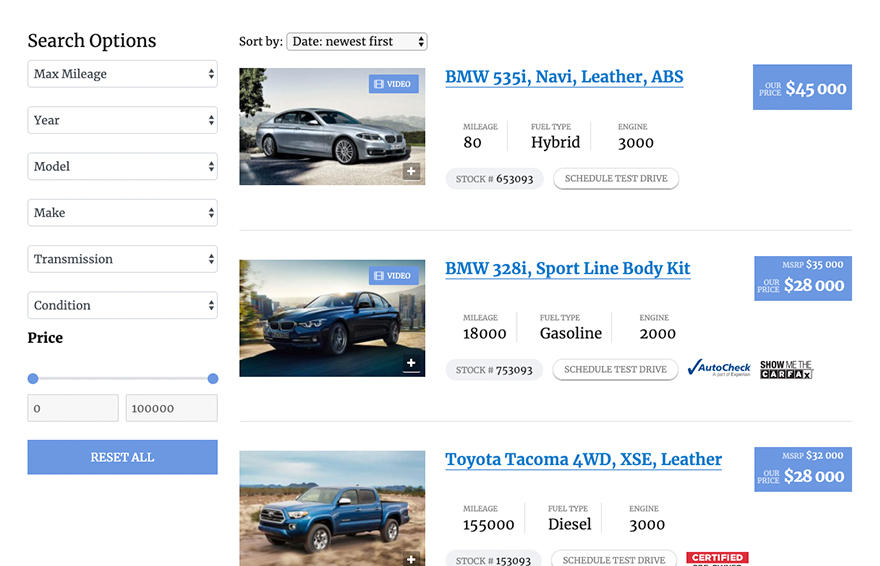 Car Dealer Plugin StylemixThemes