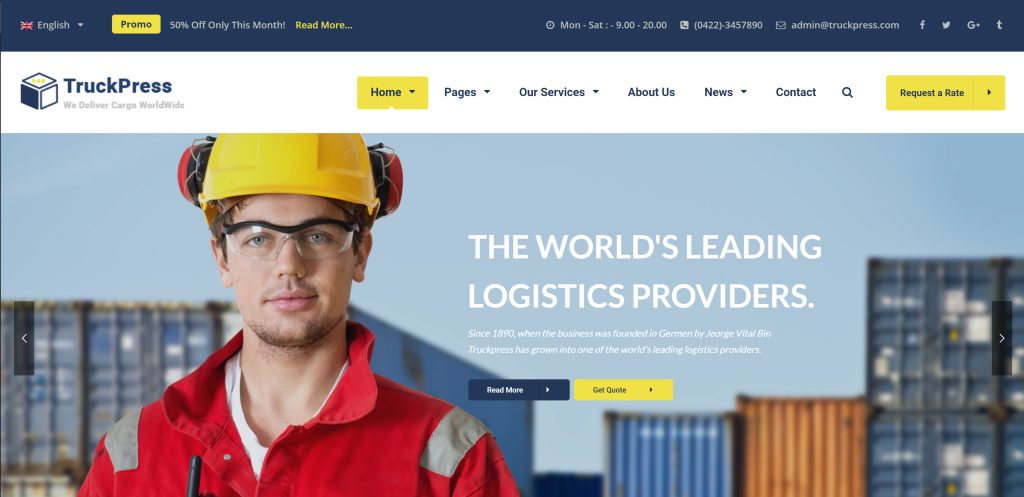 Logistics and Transportation  WordPress Themes