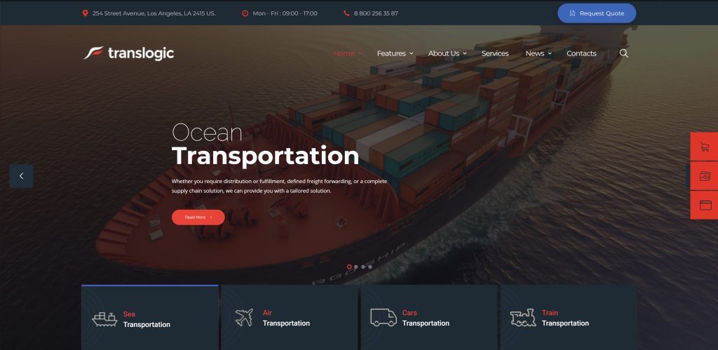 Logistics and Transportation  WordPress Themes