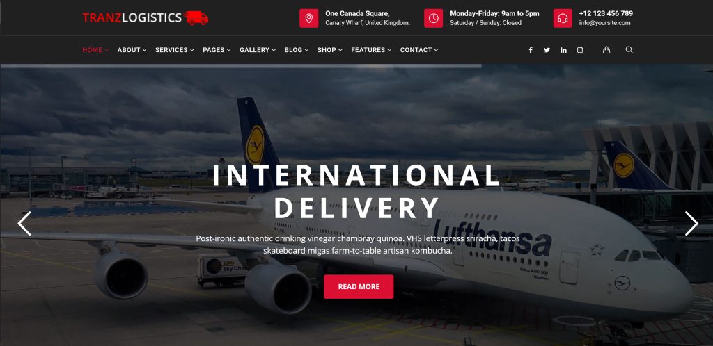 Logistics and Transportation  WordPress Themes