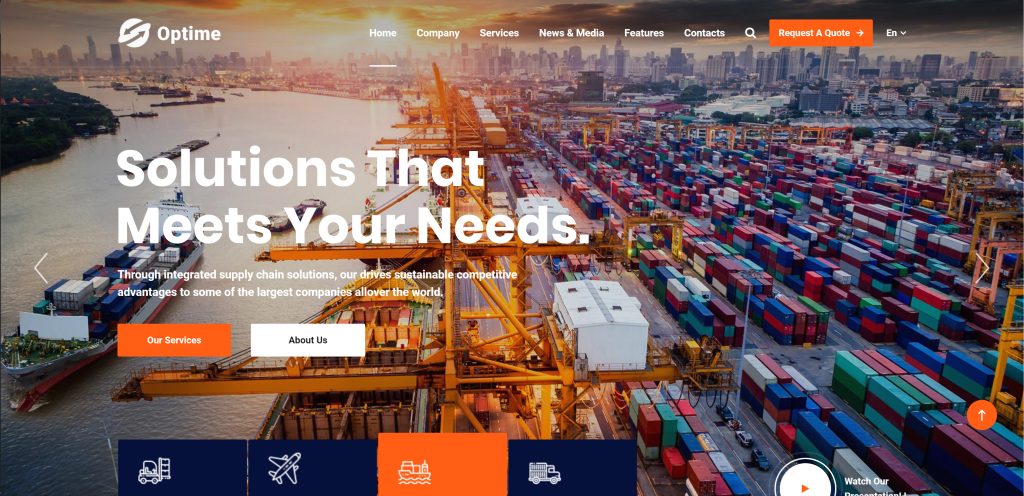 Logistics and Transportation  WordPress Themes