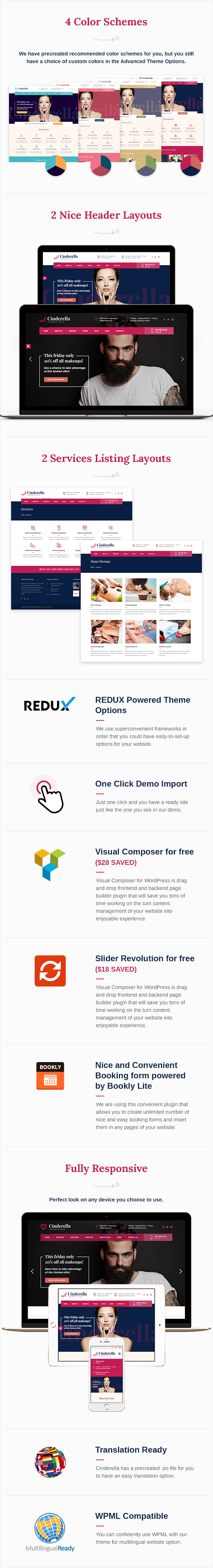 Free Beauty And Spa Wordpress Theme Cinderella Stylemixthemes