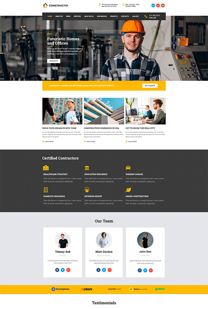 Free Construction Elementor Template Kit StylemixThemes