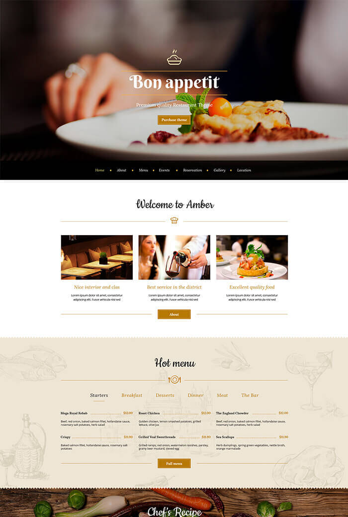 BonAppetit – Kostenlose Restaurant-WordPress-Theme