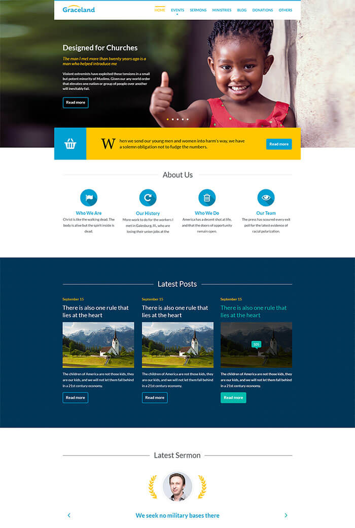 Graceland – Kostenloses WordPress-Thema für Kirchen