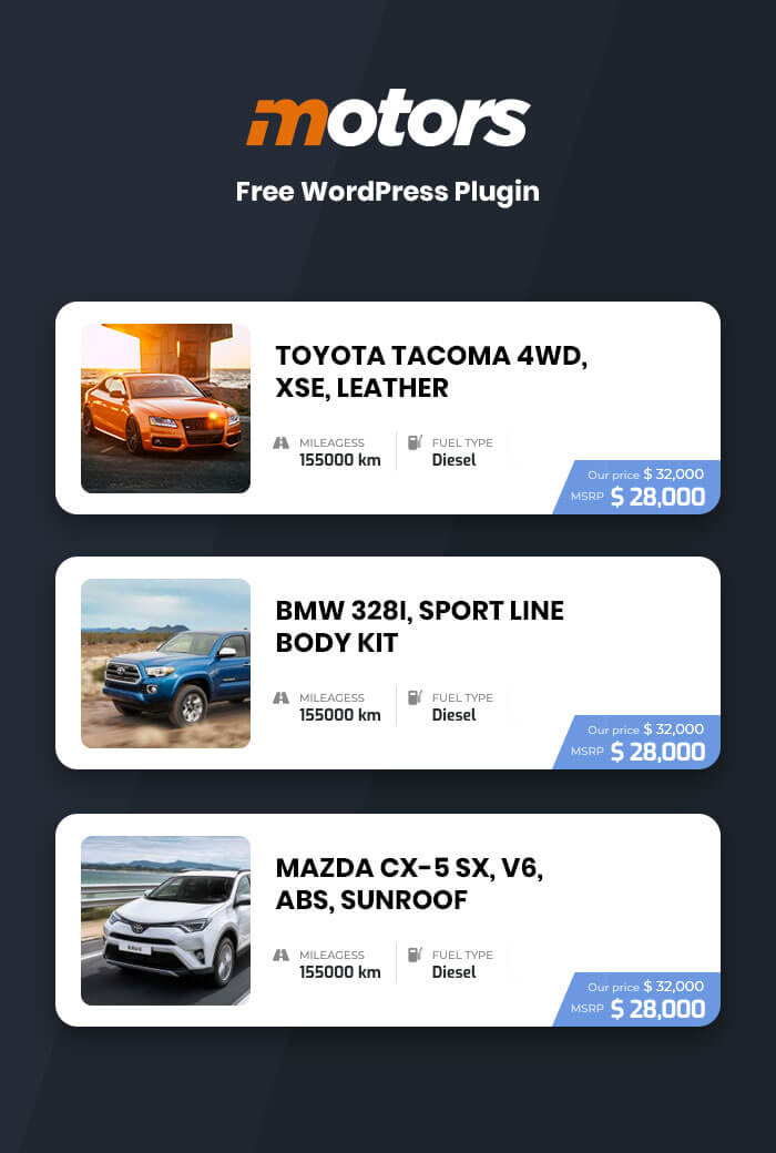Motors – Car Listing WordPress Plugin