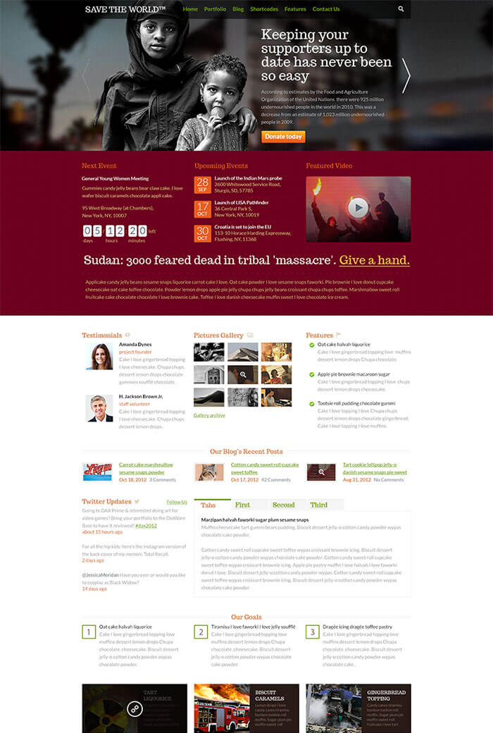 Save the World – Free Charity HTML + PSD Theme
